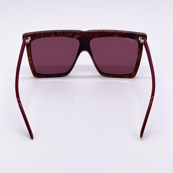 New - Gucci Burgundy New Gg0733s 003 Shield Sunglasses - Picture 9 of 13